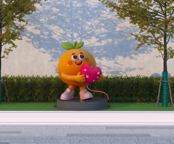 现代橙子美陈网红雕塑-ID:105865005