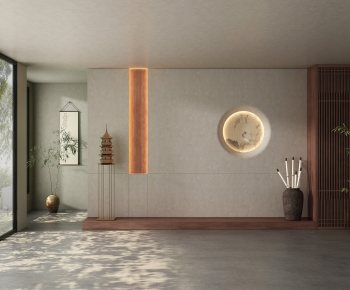 New Chinese Style TV Wall-ID:519484044