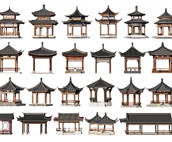 中式古建凉亭组合-ID:373686086
