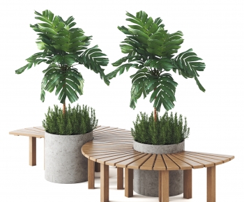 现代户外绿植箱弧形景观座凳-ID:521119129