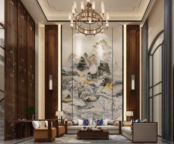 New Chinese Style A Living Room-ID:824039089