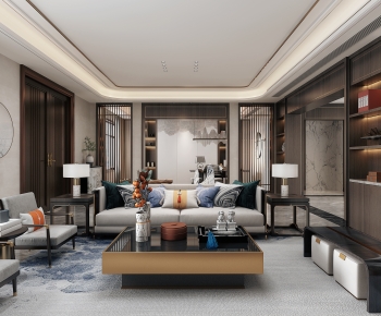 New Chinese Style A Living Room-ID:572735074