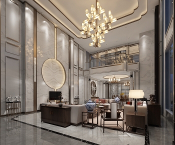 New Chinese Style A Living Room-ID:644526966