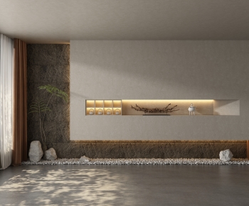 New Chinese Style TV Wall-ID:916517978