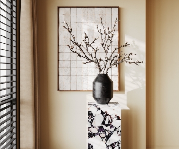 现代黑色花瓶树枝花艺-ID:714899065