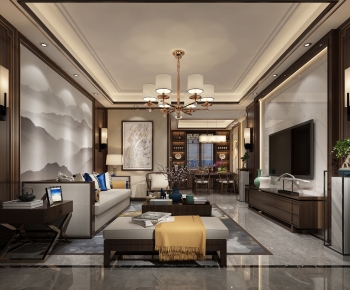 New Chinese Style A Living Room-ID:859728102