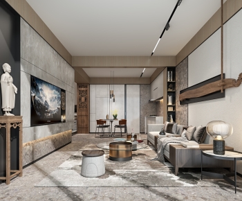 New Chinese Style A Living Room-ID:245193009