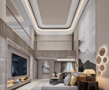 New Chinese Style A Living Room-ID:807380748