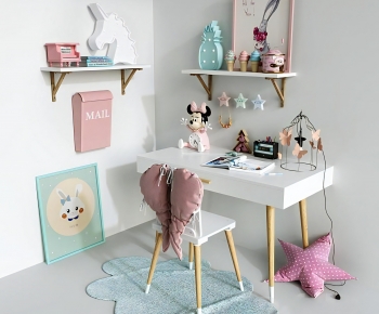 Modern Computer Desk And Chair-ID:495013009