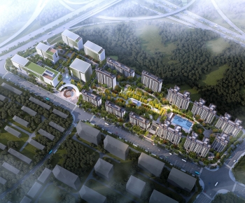 Modern Architectural Bird's-eye View Planning-ID:585055115