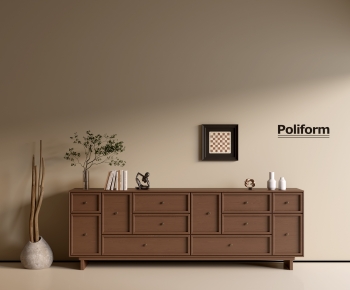 poliform现代中古风实木边柜-ID:588697913