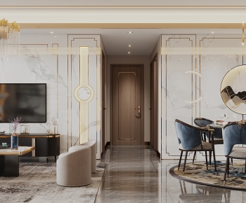 New Chinese Style A Living Room-ID:691159017