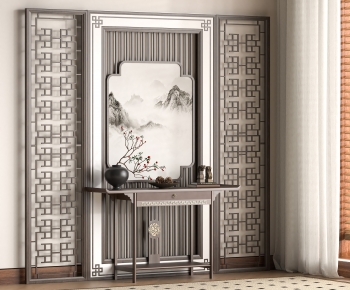 新中式实木端景台-ID:854618071