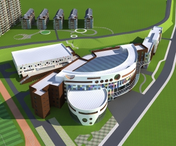 Modern School Building-ID:537777907