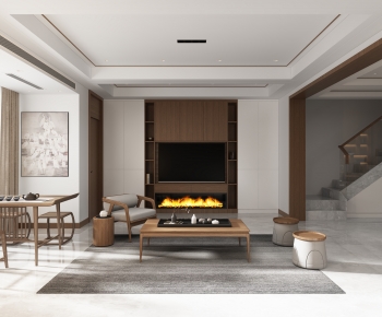 New Chinese Style A Living Room-ID:587171081