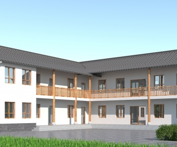 New Chinese Style Building Appearance-ID:689332012