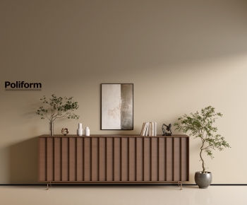 poliform现代中古风实木边柜-ID:735408076
