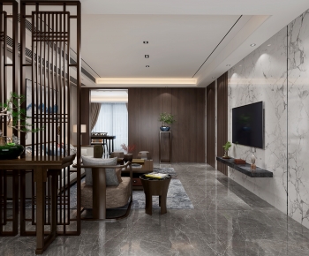 New Chinese Style A Living Room-ID:843980376