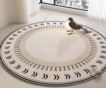 现代中古风圆形地毯-ID:174123057