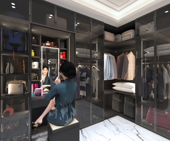 Modern Clothes Storage Area-ID:654047971