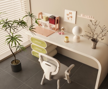 Modern Computer Desk And Chair-ID:898699876