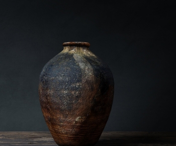 Wabi-sabi Style Clay Pot-ID:987590074