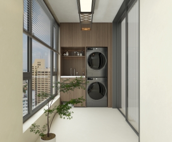 Modern Balcony Laundry Room-ID:351855046