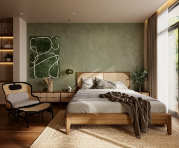 Wabi-sabi Style Bedroom-ID:440891036