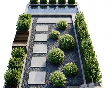 现代绿植游泳池园艺小品-ID:764729027