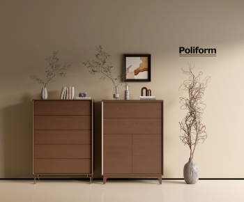 poliform现代中古风实木五斗柜组合-ID:702991017