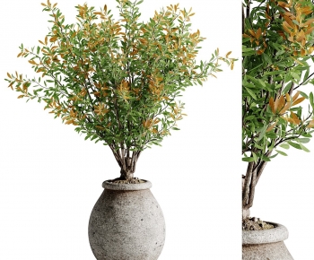 侘寂风花瓶落地盆栽-ID:584307917