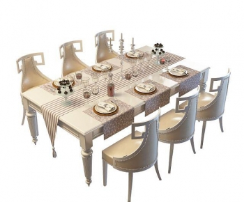 French Style Dining Table And Chairs-ID:629291068