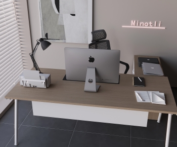Modern Office Desk And Chair-ID:960786108