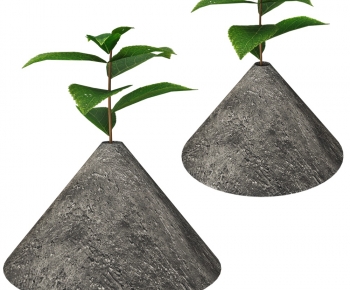 Modern Potted Green Plant-ID:662130127