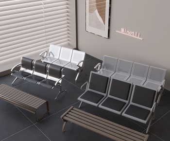 Minotti现代公共联排座椅长凳合3D模型