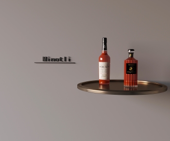 Minotli现代红酒酒瓶金属托盘组合-ID:711591968