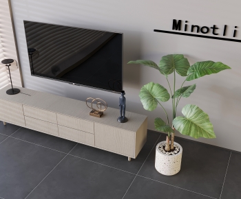 Minotli现代实木电视柜落地盆栽组合-ID:478485118