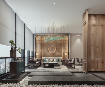 New Chinese Style A Living Room-ID:267462028