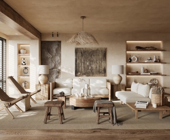 Wabi-sabi Style A Living Room-ID:717571974