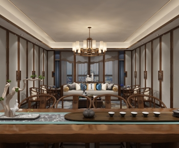 New Chinese Style A Living Room-ID:804054022