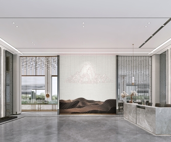 New Chinese Style Office Reception Desk-ID:539686923