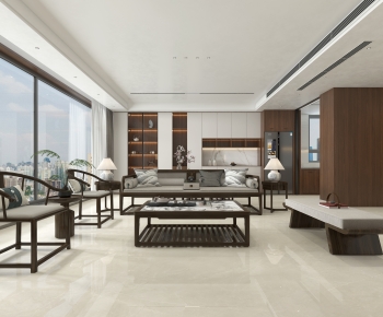 New Chinese Style A Living Room-ID:558645965