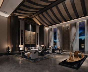 New Chinese Style A Living Room-ID:413146979