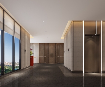 New Chinese Style Office Elevator Hall-ID:438009025