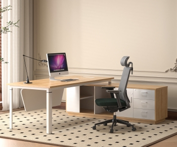 Modern Office Desk And Chair-ID:673549268