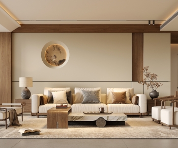 New Chinese Style A Living Room-ID:300514946