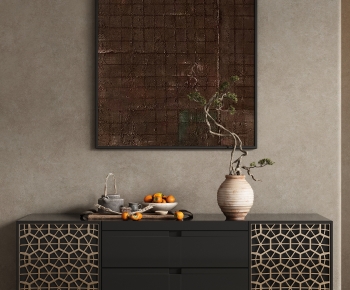 侘寂中古风花瓶摆件挂画组合-ID:236674073