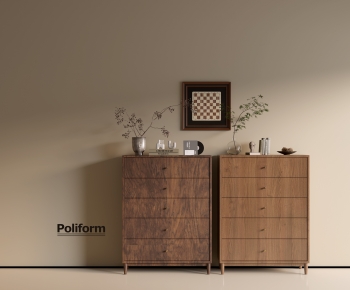 Poliform现代中古风实木斗柜组合-ID:393794068