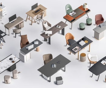 Modern Office Desk And Chair-ID:327330116