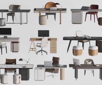 Modern Office Desk And Chair-ID:181446084